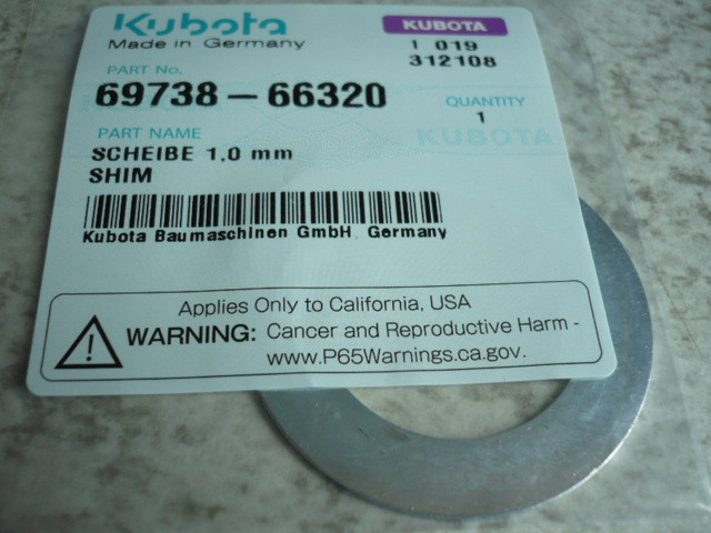 Shim washer for shim Kubota KX41-3 6973866320 69738-6632-0