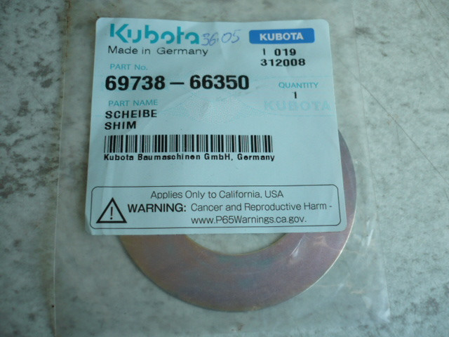 Spacer washer shim 0.5mm Kubota KX61-3 71-3 69738-66350