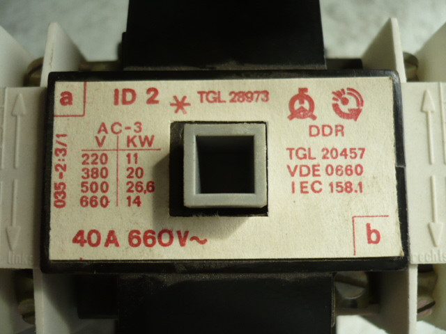 Contactor air contactor power contactor ID 2 220V 40A VEB EAW DDR IFA