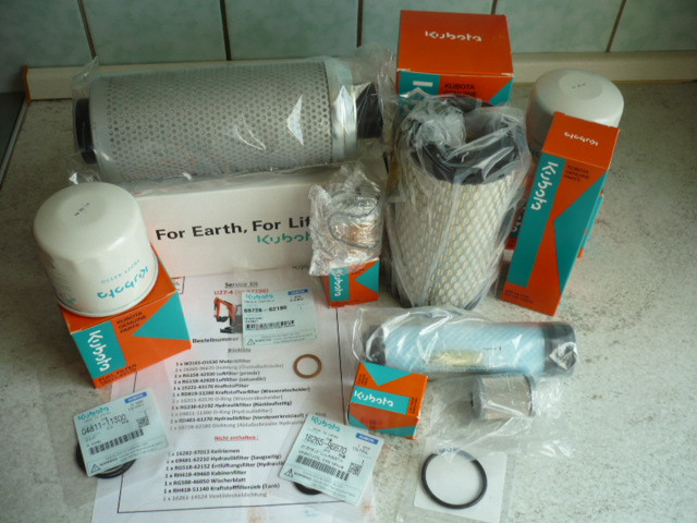 Service Kit maintenance kit oil filter fuel filter air Kubota U27-4 mini excavator