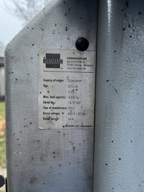 Plug-in mushroom holder elevation with turntable support plate Herrmann ECO Lift 2.35