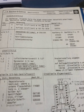 O-ring seal gasket 1 stamp sealing cylinder J.A.B Becker HESA-N 074241