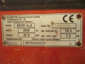 Service maintenance kit filter set oil filter fuel filter Kubota KX101-3 Alpha 3 4