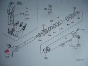 Dipper arm boom bolt set bushings pins rings pin set bucket Kubota U15-3