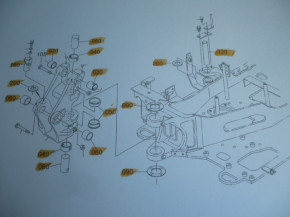 Mounting arm bolt set sockets pins rings pin set bucket Kubota KX015-4 KX016-4