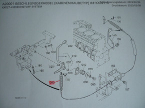 Throttle cable Hand throttle cable Bowden cable Control cable cable Kubota KX027-4 Bagger RG26835152