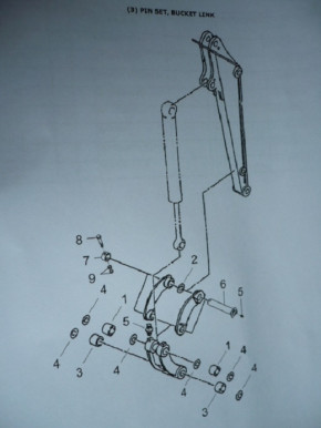 Set pin set Yanmar B15-3 mini excavator ADC00210