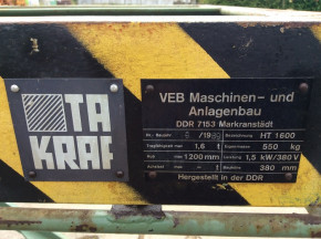 GDR VEB Takraf work Platform Lift Ramp lifting platform HT 1600
