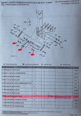 Dust seal seal bush seal dust Kubota KX71-3 mini excavator RG51867850