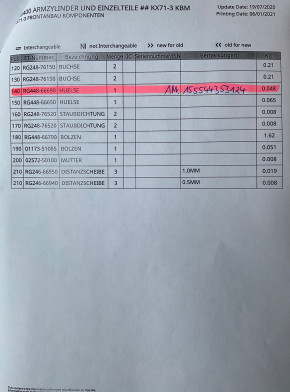 Spacer swing arm collar RG44866690 RG448-66690 bush sleeve Kubota KX71-3