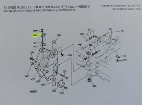 Bolts safety pin Kubota KX41 mini excavators 6872167460D