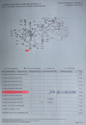 Steel bush bearing bush Kubota KX41-2 mini excavator boom block RG10866470