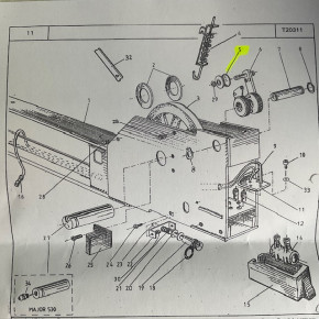Guide pulley 672897 Rope pulley Rope guide Deflection pulley Control cable Stenhoj Type DS4 1980 4T / 2,5T