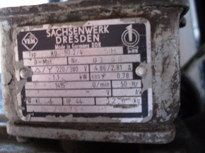 Electric motor 19mm shaft replacement motor VEM Sachsenwerk VEB DDR Takraf Lunzenau