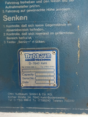 Driver coupling connection pump underfloor platform Nußbaum Unilift 3500 2.35 TTK