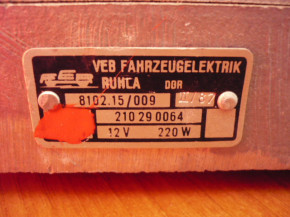 Regulator, alternator VEB Robur ZT Fortschritt IFA W50 L60 NVA DDR 12V VEM 8102