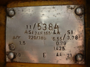 Electric motor, replacement motor ASI 24F 165 Romania for 1 tons 1.5 tons 2 tons VEB Takraf Scissor lift Lunzenau