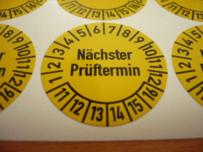 54 UVV Inspection stickers for work platforms lifting platforms year 2013-2018