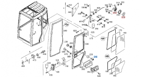 Locking bolt door stop door lock cabin lock Kubota KX61-3 excavator RG51847300