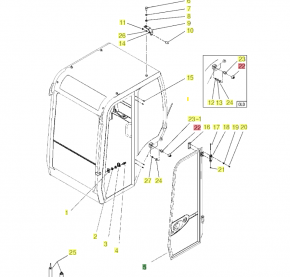 Doorstop Door lock Cabin lock pin Yanmar SV 17, SV 17 EX, SV 15, SV 22 Mini excavator 172A5969490