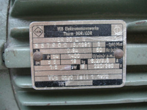 Electric motor 24mm shaft, replacement motor for 1-2 tons VEM VEB Thurm DDR Takraf Scissor lift Lunzenau