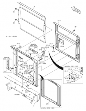 Locking bolt door stop door lock cabin lock Kubota KX61-3 / KX101-3 Alpha 3 excavator RG51846290