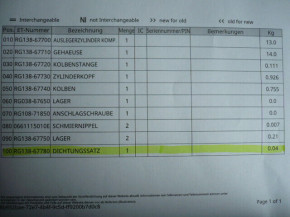 Seal ring gasket seal kit cylinder Kubota KX41-3 mini excavator RG13867780