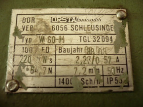 Solenoid valve W60 H Takraf scissor lift table VEB GDR loading ramp HT 1600