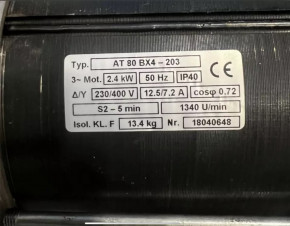 AT80BX-4-203 2.4 Kw electric motor Herrmann pulley drive spindle ECO LIFT 2.30 / 2.35