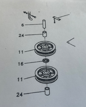 Pulley Pin for Ravaglioli 4-Post Lift RAV 4350 (3.5t), 4400, 4651L, 4652L, 4802, 4650, 4401DC, 4351, 4350DC, 4300, 4800