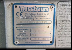 Sliding disc sliding piece sliding block nussbaum Unilift UNI-Lift 3500 CLT / Plus - GSM - NT - PLUS