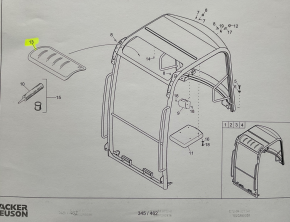 Roof window glass cabin Wacker Neuson ET24 mini excavator 1000263523