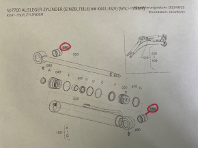 Boom arm bolt set bushings pins rings pin set bucket Kubota KX41-3V KX36-3