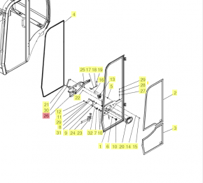 Door lock Yanmar SSV 17 EX, SV 15, SV 17, SV 18, SV 20, SV 26 Yan No. 172A59-69320