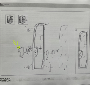 Door lock trim, left side, cab door, Wacker Neuson ET24 mini excavator 1000254950