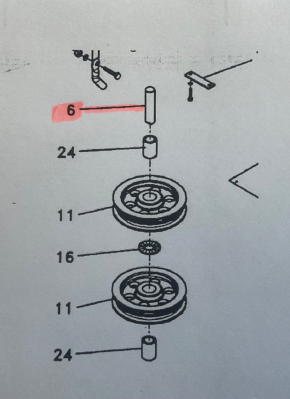 Pulley Pin for Ravaglioli 4-Post Lift RAV 4350 (3.5t), 4400, 4651L, 4652L, 4802, 4650, 4401DC, 4351, 4350DC, 4300, 4800