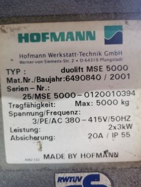 Key switch main switch Hofmann MT/MTE 2500 MSE 5000 Duolift